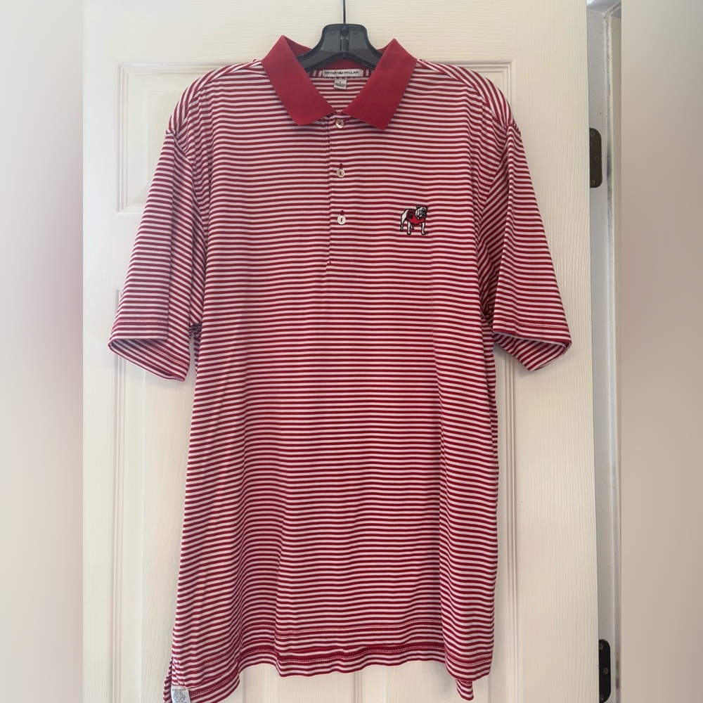 Peter Millar Georgia Red and White Striped polo